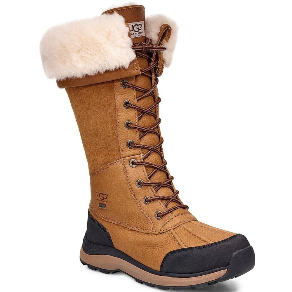 UGG Adirondack Tall Chestnut Leather Suede Boots - Picture 2 of 12